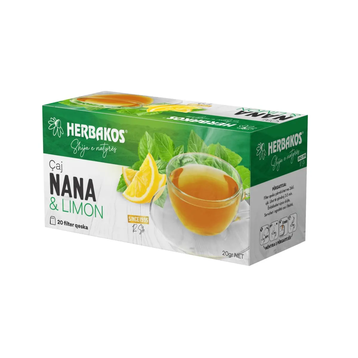 Çaj filter nane me limon Herbakos 20gr
