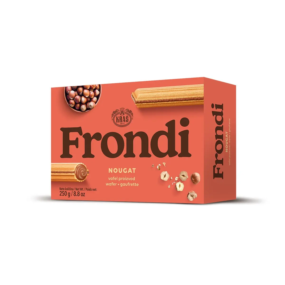 Vafer me lajthi Nougat Frondi 250gr