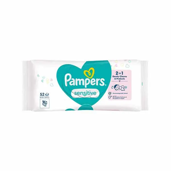 Leter e lagur sensitive Pampers 52 cope