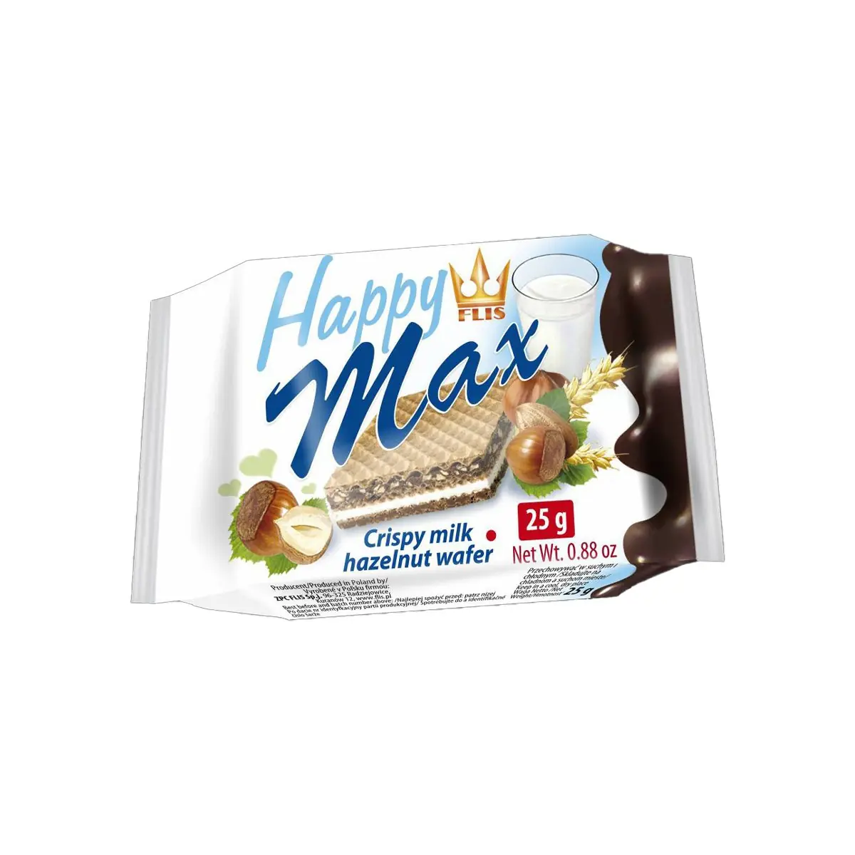 Vafer me qumësht&lajthi Happy Max 25gr