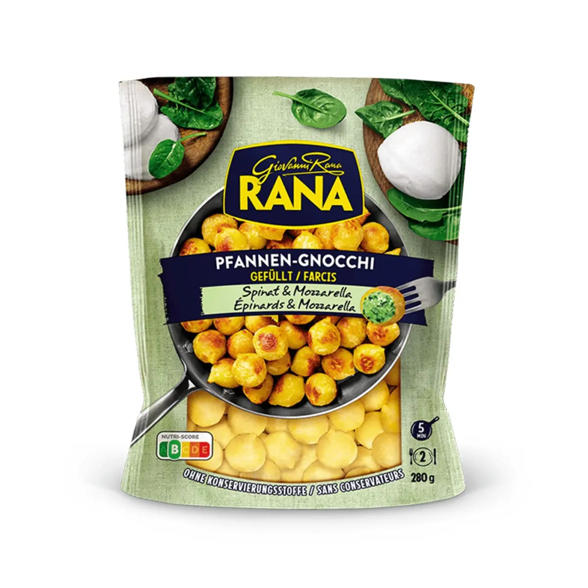 Patate Gnochi Spinaq&Mozarella Rana 280g