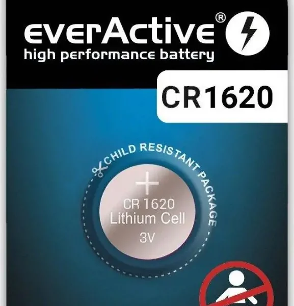 Bateri litium everActive CR1620, 3V, monedhë, argjendtë