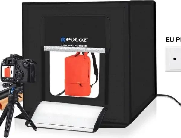Tendë fotografike Puluz Shadowless Tent 60cm, LED 3380 lumens, e bardhë