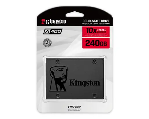 SSD e brendshme Kingston A400 / 240GB 2.5″ SATA III (6Gb/s) deri në 500MB/s Lexim / 450MB/s Shkrim