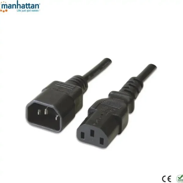 Kabllo energjie Manhattan C13 – C14, 0.5m, e zezë