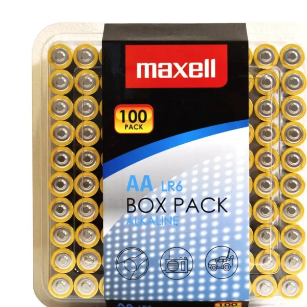 Bateri alkaline Maxell LR6 AA, paketim 100 copë