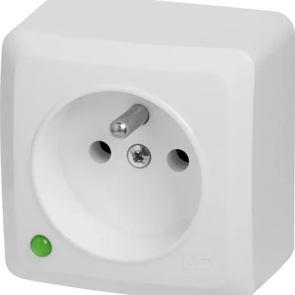 Prizë sipërfaqësore Berg Surface-Mounted, 1 vend, me tokëzim, e bardhë