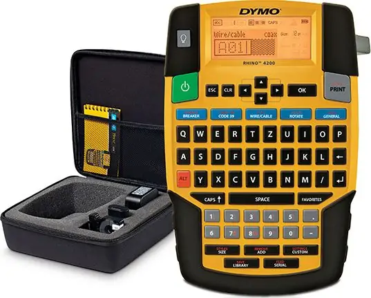 Printer etiketash Dymo Rhino 4200, transfer termik, set me aksesorë, i zi