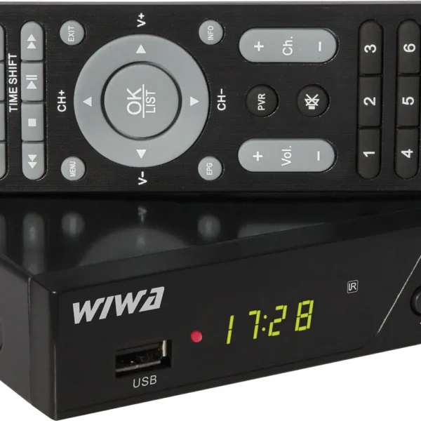 Telekomandë TV Wiwa H.265 Pro DVB-T2. USB 2.0, 576p, 720p, 1080i, 1080p, DVB-T, DVB-T2