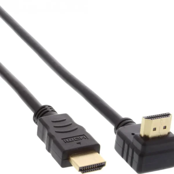 Kabllo HDMI InLine 17033V, 0.3m, këndore, e zezë