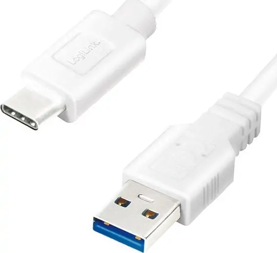 Kabllo USB LogiLink CU0177, USB A në USB C, 3 m, e bardhë