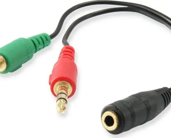 Kabllo EQUIP Jack 3.5mm x 2 0.2m (147941), e zezë