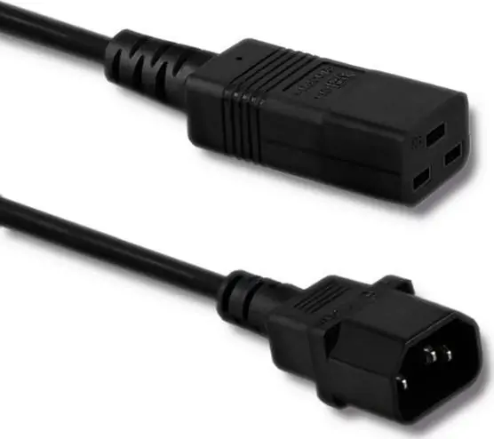 Kabllo rryme Qoltec për UPS, 2m, IEC C14 në C19, e zezë