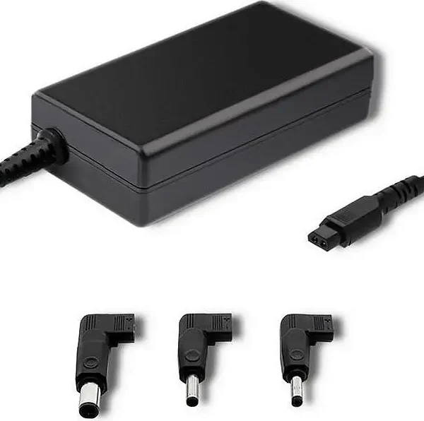 Karikues notebook Qoltec 51762, 65W, me 3 konektorë, i zi