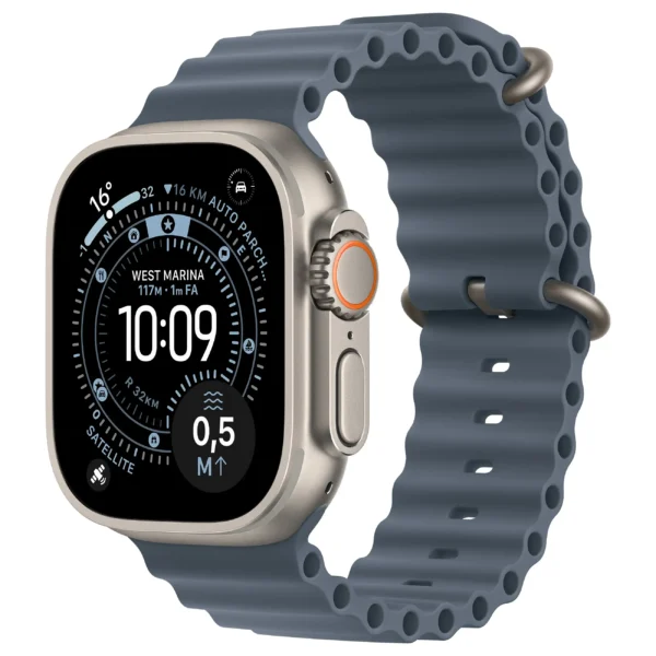 Apple Watch Ultra 3 / Cellular / 49mm / Natural Titanium Case with Blue Ocean Armband