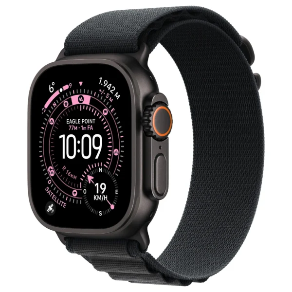 Apple Watch Ultra 3 / Cellular / 49mm / Titanium Black Case with Alpine Loop Black Band – Medium