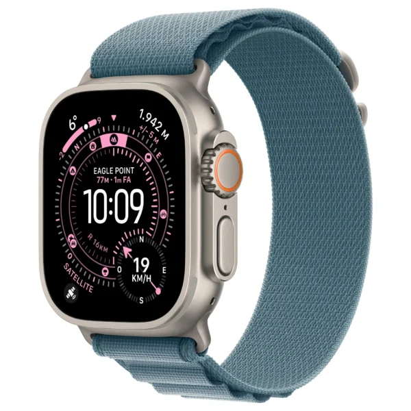 Apple Watch Ultra 3 / Cellular / 49mm / Titanium Natural Case with Alpine Loop Light Blue Band – Large