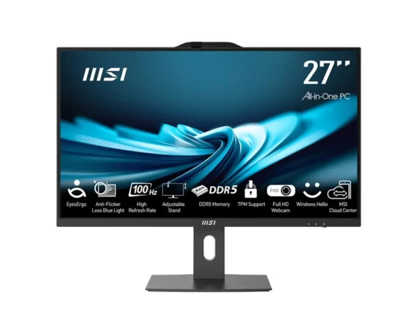 Kompjuter, MSI Pro AP272P Intel® Core™ i7 68.6 cm (27 ) 1920 x 1080 pixels All-in-One PC 16 GB DDR5-SDRAM 1 TB SSD Windows 11 Pro Wi-Fi 6 (802.11ax) Black