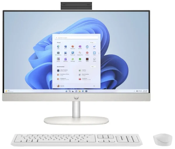 Kompjuter, HP 24-cr0312nw AMD Ryzen™ 5 7520U 60.5 cm (23.8 ) 1920 x 1080 px All-in-One PC 16 GB LPDDR5-SDRAM 512 GB SSD Windows 11 Home Wi-Fi 6 (802.11ax) White