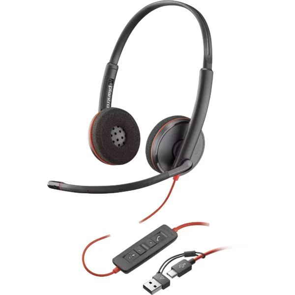 Kufje Poly Headset Poly Blackwire 3220 Stereo – USB-C – Black