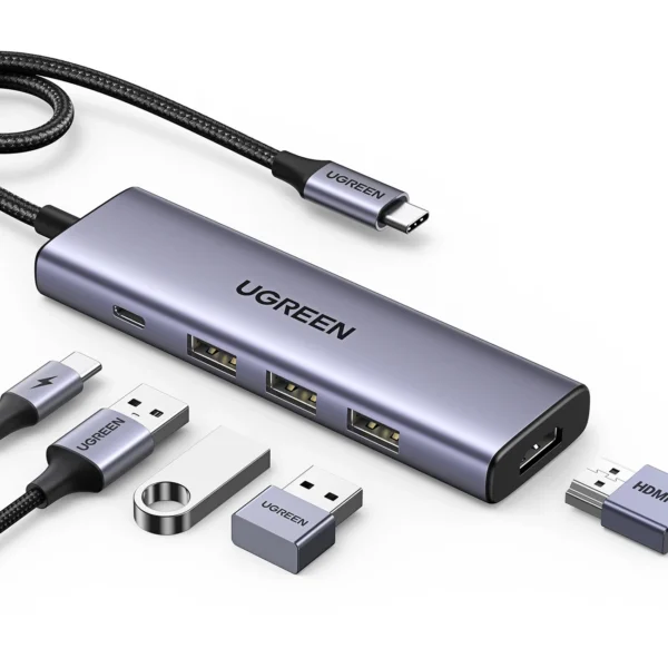 Konvertor Ugreen 5-in-1 USB-C Hub (HDMI 1.4 / 3×USB-A / USB-C)