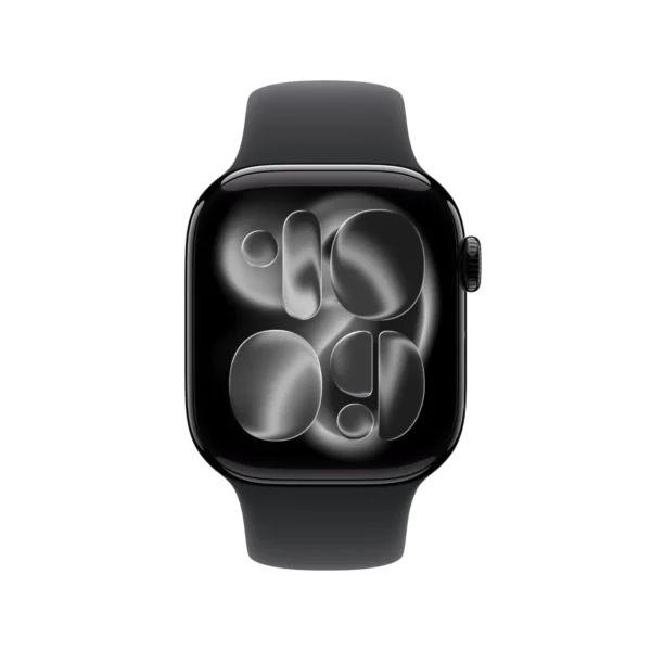Orë e mençur Apple Watch Series 11 (GPS) 46mm Jet Black Aluminum Case with Black Sport Band – M/L – Black