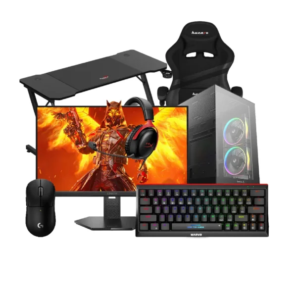 Gaming Bundle Ignite 34 – AMD Ryzen 7 7800X3D, RTX 5070 12GB, 16GB RAM, 1TB SSD + Keyboard + Mouse + Headset + Chair + Desk + Monitor 24.5″ FHD 320Hz