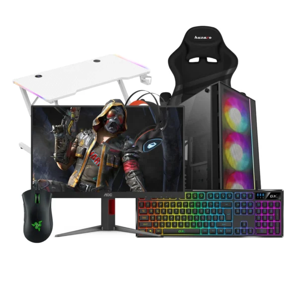 Gaming Bundle Ignite 40 – Ryzen 5 5600X, RTX 4060 Ti 8GB, 16GB, 512GB NVMe, Monitor 200Hz,Gaming Chair Huzaro, Gaming Desk Huzaro, Gaming Mouse Razer, Gaming Keyboard, Gaming Headset