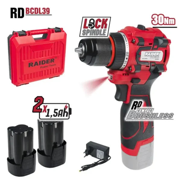 Trapan Brushless 16V 2 Shpejtësi Mandrinë Metalike 2X1.5Ah Rd-Bcdl39