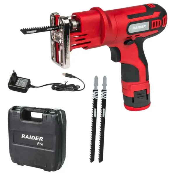 Raider Sharrë Reciproke 12V, Bateri 1.5Ah, Gjatësi Goditjeje 25Mm, Me Kuti – Rd-Rs39Y