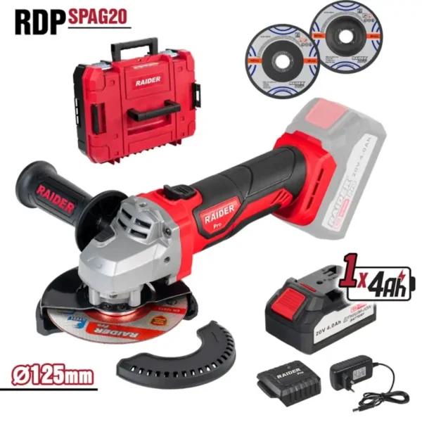 R20 Fleks Pa Kabllo Ø125Mm 4Ah 2 Disqe Valixhe Rdp-Spag20