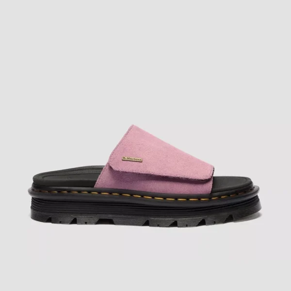 Dr. Martens Women’s Zebzag Suede Platform Slides – Dusty Rose Pink