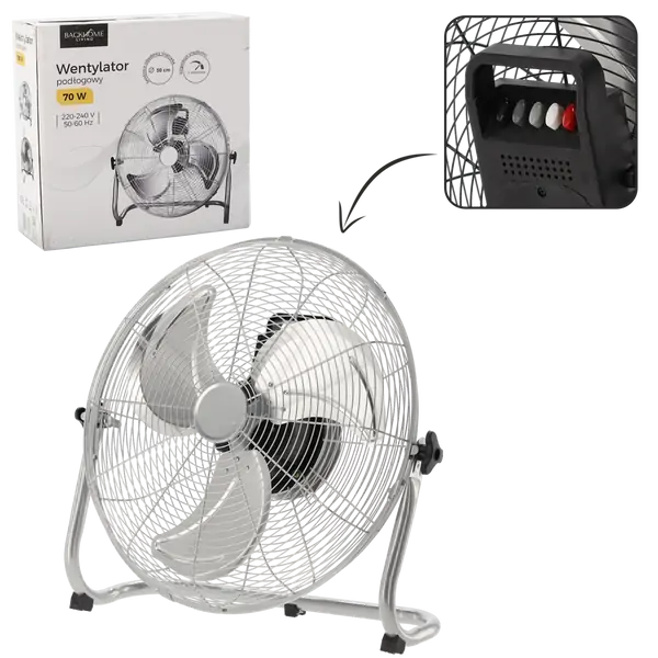 Ventilator Dyshemeje, Ngjyrë Argjendi, 70W