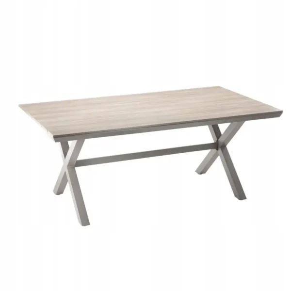 Tavolinë Alumini Për Kopsht Me Blat Polywood 180 X 100 X 75 Cm, Bezhë