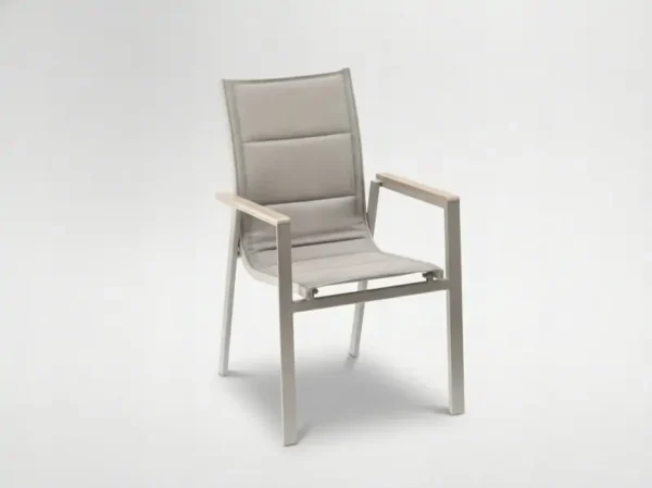 Karrige Alumini Për Kopsht Me Polywood 64 X 55 X 91 Cm, Ngjyrë Bezhë
