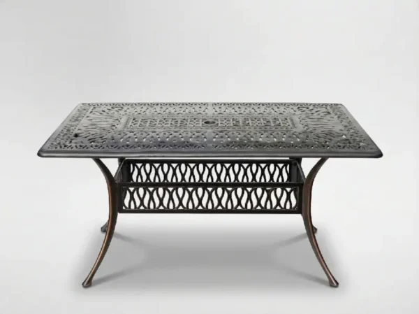 Tavolinë Alumini “Hastings” Bronz Antik 150 X 90 X 73 Cm