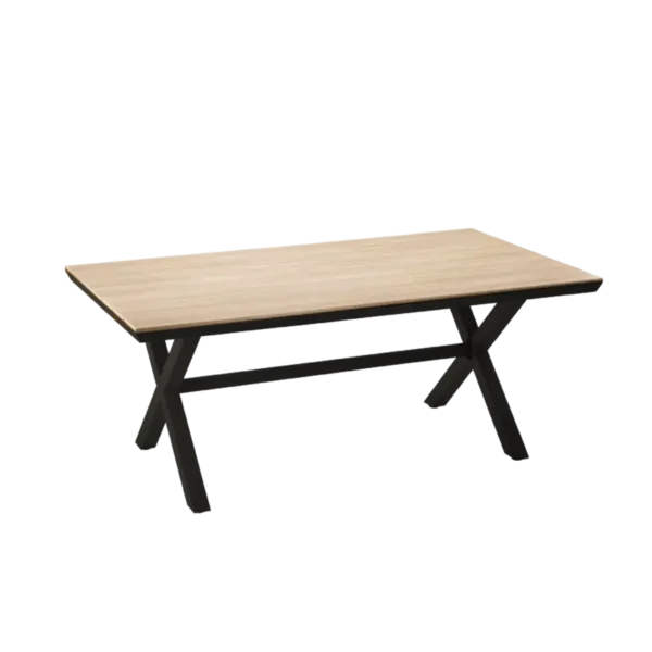 Tavolinë Alumini Për Kopsht Me Blat Polywood 180 X 100 X 75 Cm, Gri E Errët