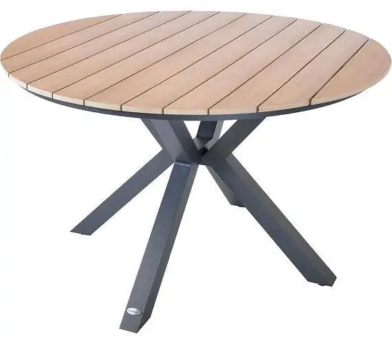 Tavolinë Alumini Rrethore 111.5 X 73 Cm, Gri E Errët