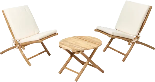 Set Mobiljesh Kopshti 3 Copë Bambu