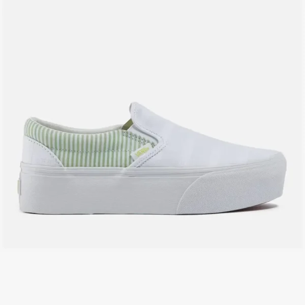 Vans Women’s Classic Slip On Platform Shoes – Summer Picnic Green/True