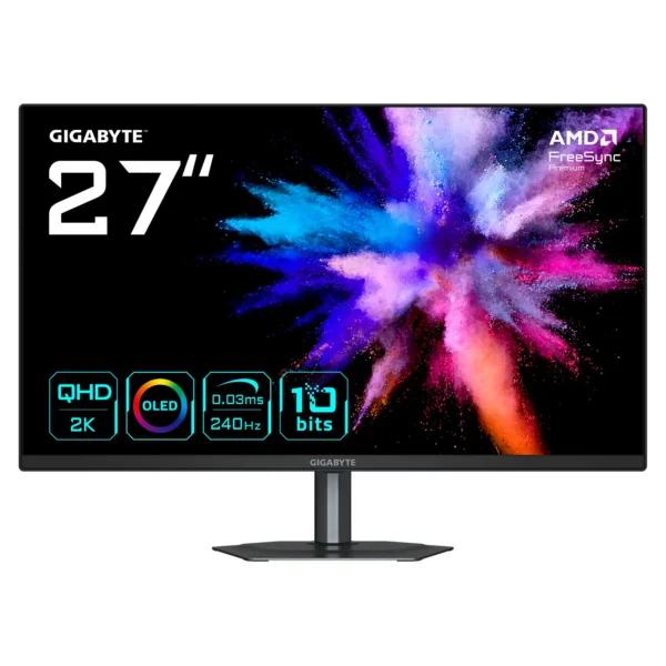 Monitor, GIGABYTE GO27Q24 68,6cm 27″ QD-OLED Monitor 2??560×1440 240Hz 400cd/m2